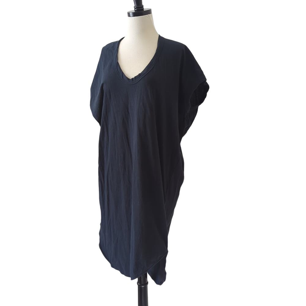 BASSIKE Dark Gray Slouchy Shift Oversize‎ Cocoon Dress Sz Medium Organic Cotton